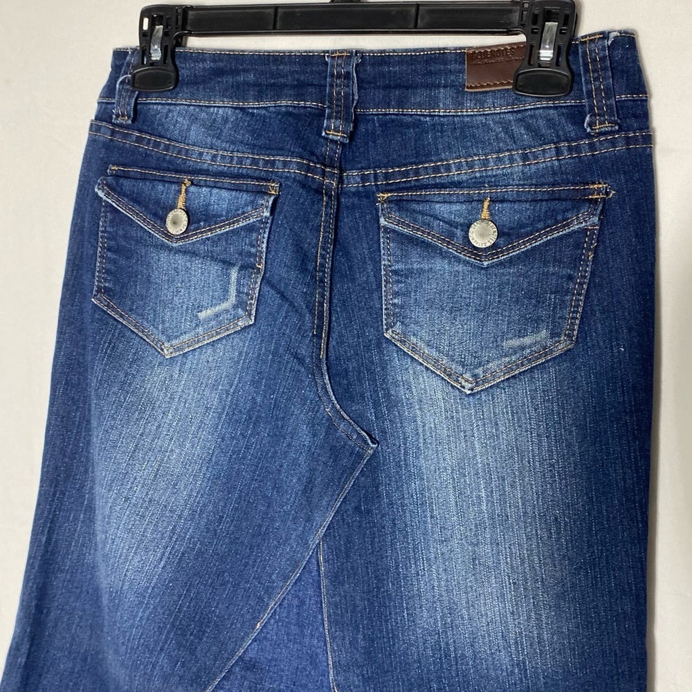 Vintage Y2K Upcycled Bluenotes Jeans Midi Skirt 6 Western Festival Stampede - Picture 8 of 12
